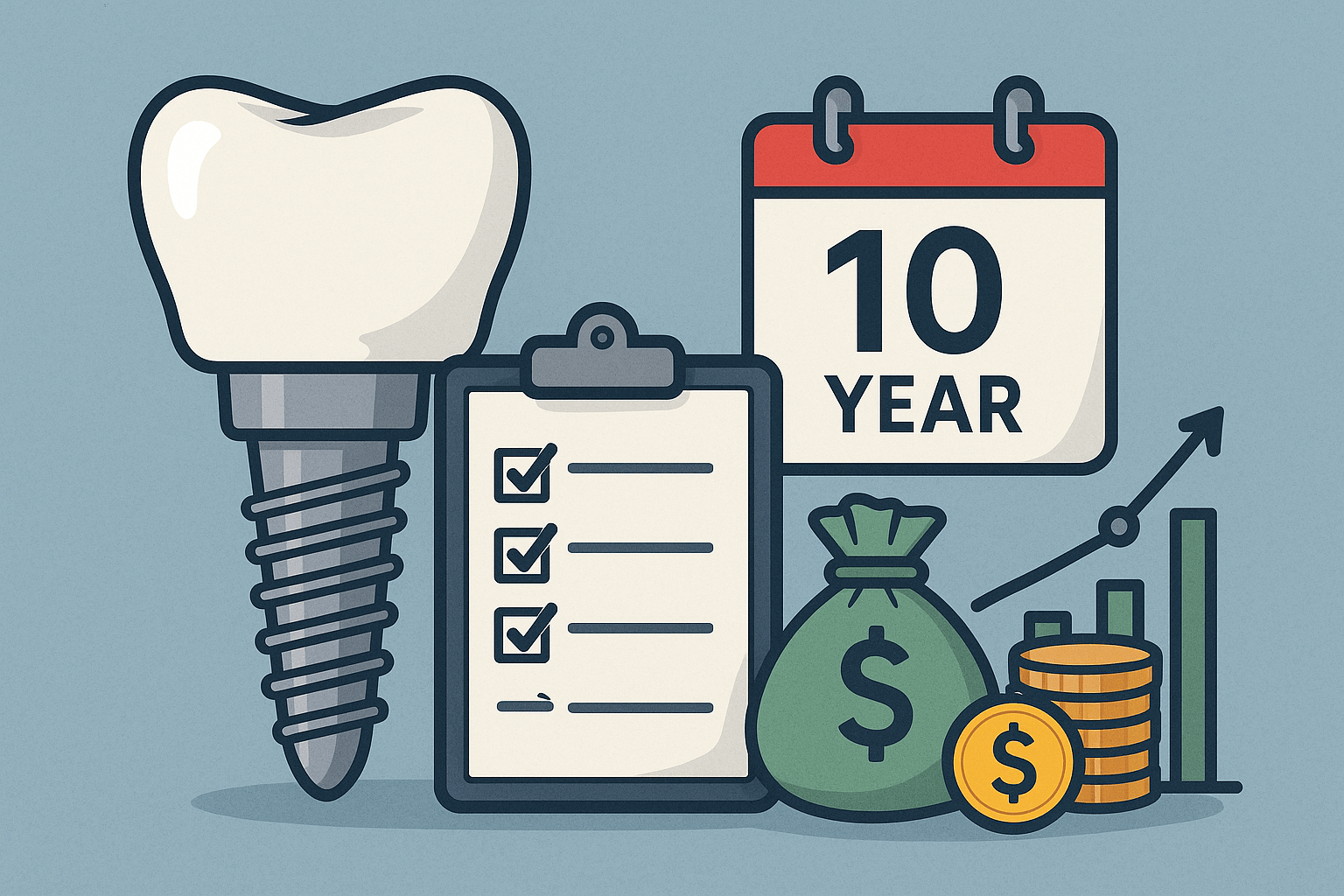 임플란트 장기 유지비·10년 총비용 완전정리를 나타내는 대표 이미지