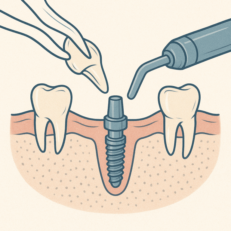 발치즉시 임프란트를 표현한 이미지