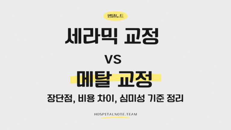 세라믹 교정 vs 메탈 교정 – 장단점, 비용 차이, 심미성 기준 정리 9 세라믹 교정과 메탈 교정 장단점·비용·심미성 비교 안내 이미지