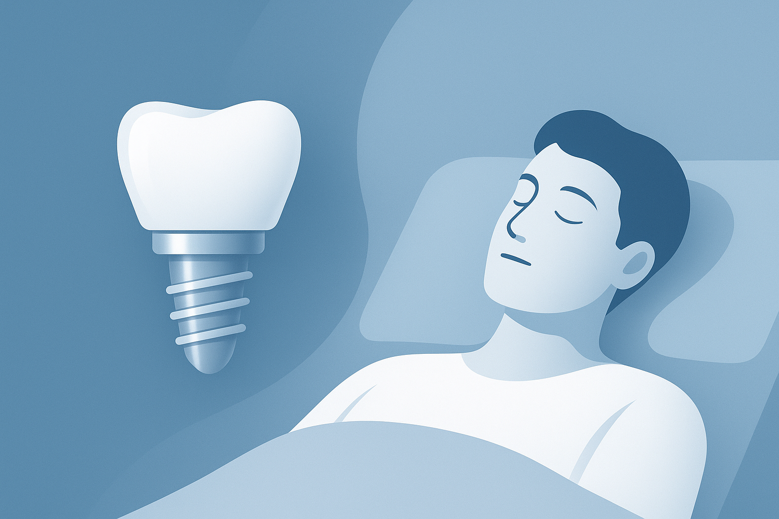 수면임플란트를 묘사한 이미지