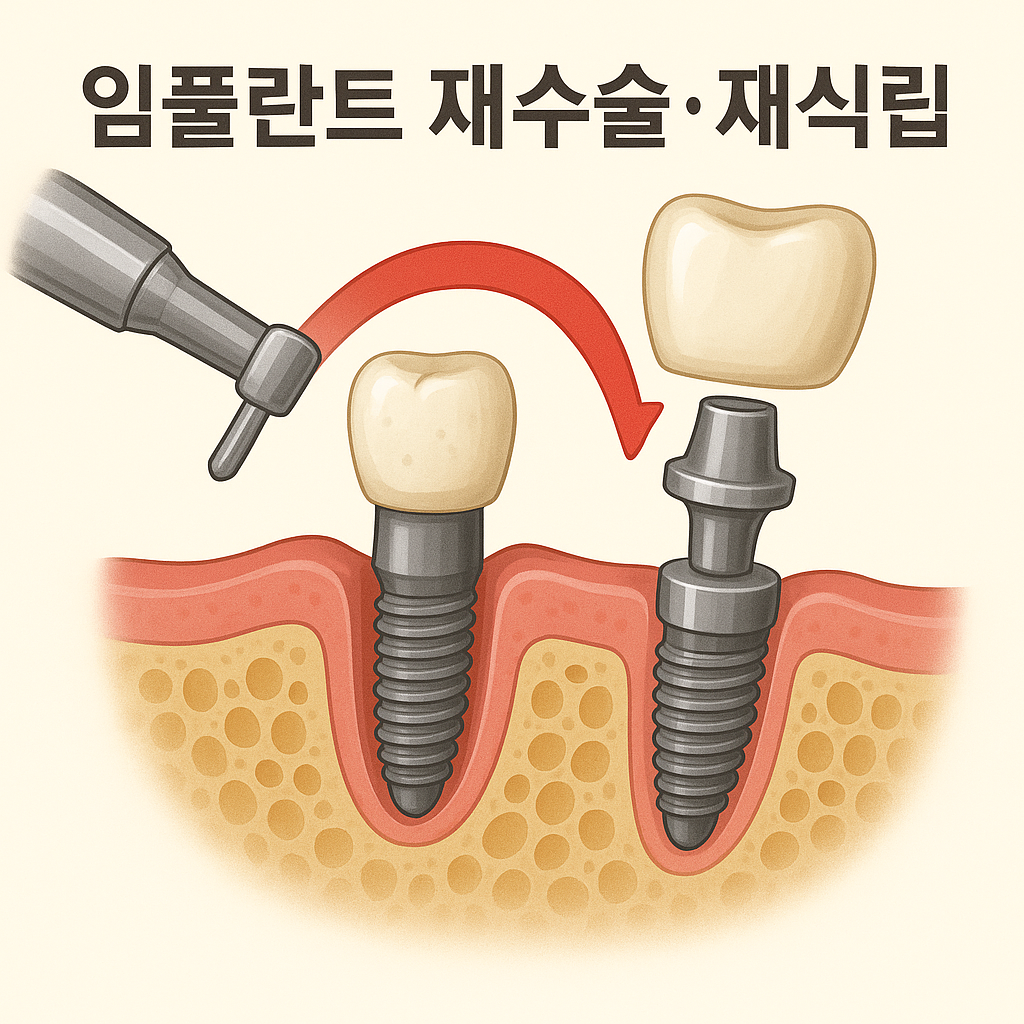 임플란트 재수술·재식립을 표현한 이미지